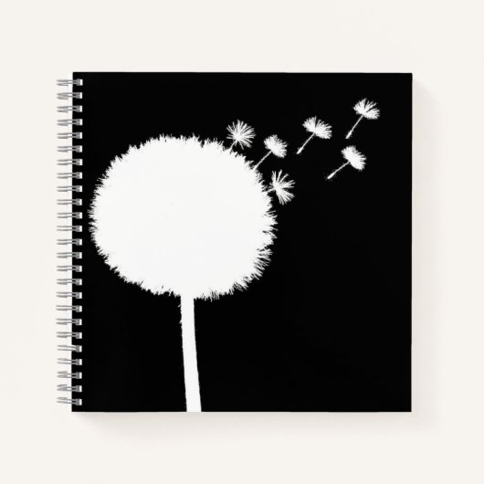 Dandelion Seeds Notitieboek Black en White (Voorkant)