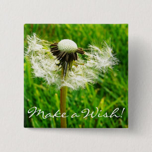 Dandelion Seeds Vierkante Button 5,1 Cm