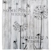 Dandelion Seeds, White Wood Fence Douchegordijn (Voorkant)