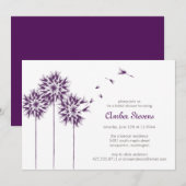 Dandelion Shower/Party Invitation Kaart (Voorkant / Achterkant)