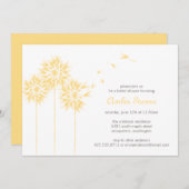 Dandelion Shower/Party Invitation Kaart (Voorkant / Achterkant)