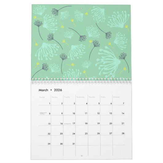 Dandelion Silhouette Kalender (Mar 2026)