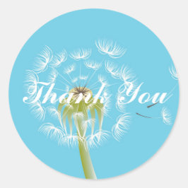 Dandelion sky Dank je Ronde Sticker