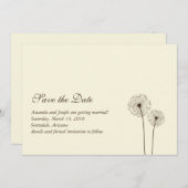 dandelion slaat de datum op kaart (Voorkant / Achterkant)