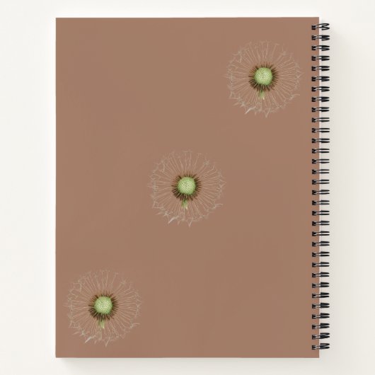 Dandelion Spiral Notebook – Soft Botanical Design Notitieboek (Achterkant)