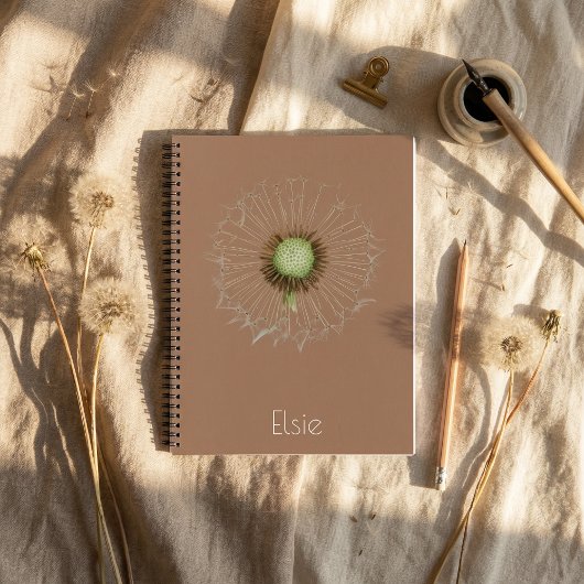 Dandelion Spiral Notebook – Soft Botanical Design Notitieboek