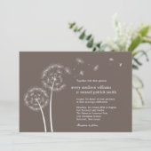 Dandelion Spring Wedding Invitation Kaart (Staand voorkant)