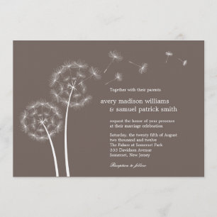 Dandelion Spring Wedding Invitation Kaart
