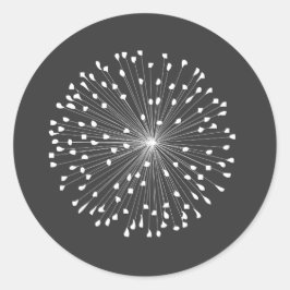 DANDELION STARBURST IN HET WIT RONDE STICKER