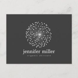 DANDELION STARBURST LOGO IN WIT  BRIEFKAART