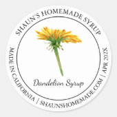 Dandelion Syrup Modern label (Voorkant)