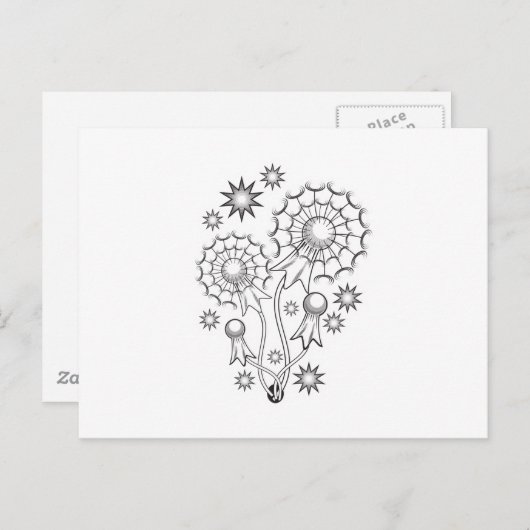 Dandelion Tattoo Design Briefkaart (Voorkant / Achterkant)