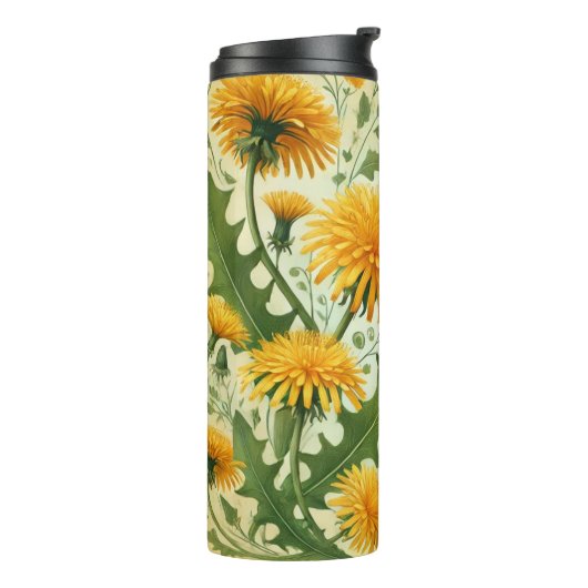 Dandelion Tea Design AI-kunst Thermosbeker (Gedraaid links)