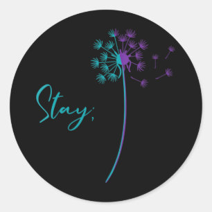 Dandelion-tispeelpreventie voor vrouwen, turquoise ronde sticker