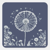 Dandelion Vierkante Sticker (Voorkant)