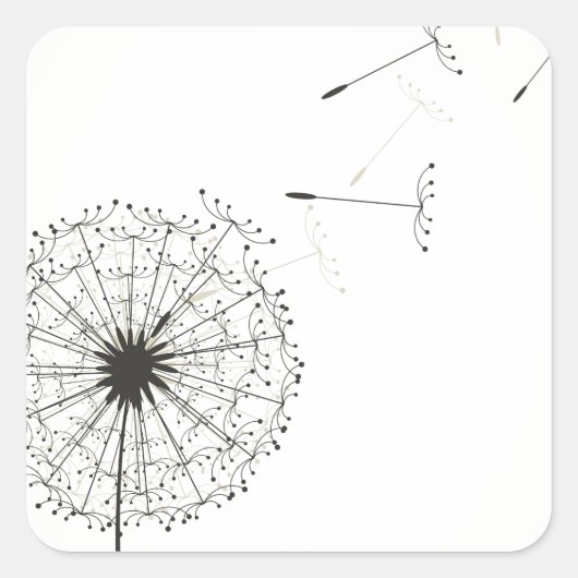 Dandelion Vierkante Sticker (Voorkant)