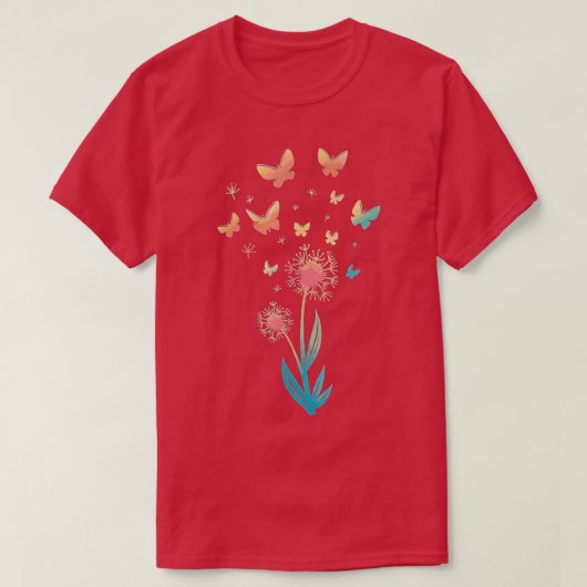Dandelion Vloervlies voor vlindervloed T-shirt (Design voorkant)