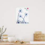dandelion voor vingerafdrukbruiloft poster (Keuken)