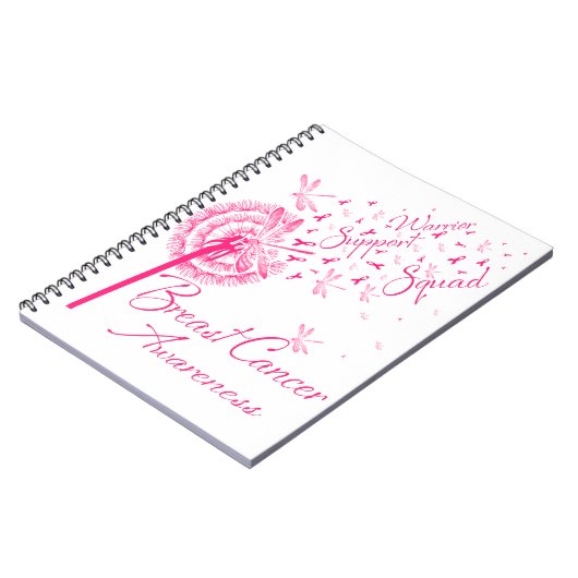 Dandelion Warrior Support Squad Breast Cancer Notitieboek (Linkerzijde)