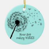 Dandelion Wasting Design Ceramic Ornament (Voorkant)