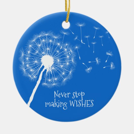 Dandelion Wasting Design Ceramic Ornament (Voorkant)