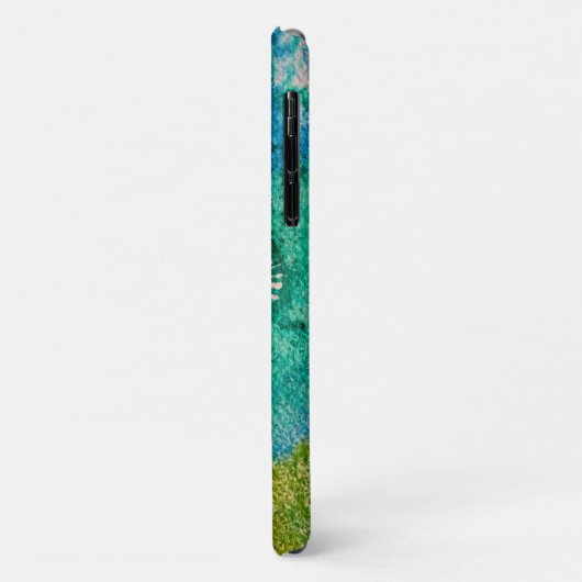 Dandelion waterverf abstract blauw en groen Case-Mate iPhone case (Achterkant/links)