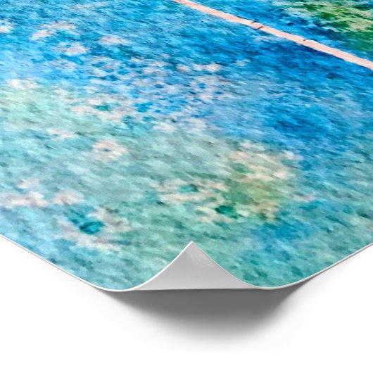 Dandelion waterverf abstract blauw en groen poster (Hoek)