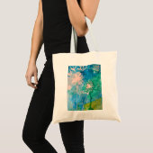 Dandelion waterverf abstract blauw en groen tote bag (Voorkant (product))