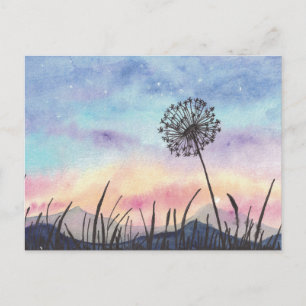 Dandelion waterverf schilderen briefkaart