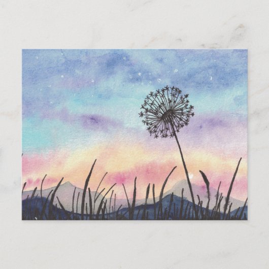 Dandelion waterverf schilderen briefkaart (Voorkant)