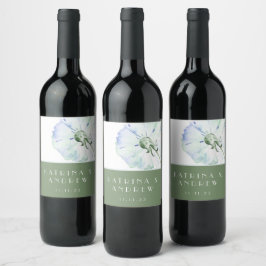Dandelion Waterverf Wedding Wine Labels Wijn Etiket