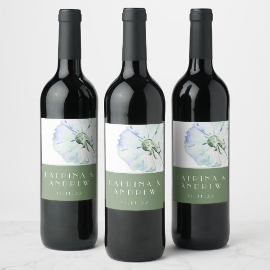 Dandelion Waterverf Wedding Wine Labels Wijn Etiket (Flessen)