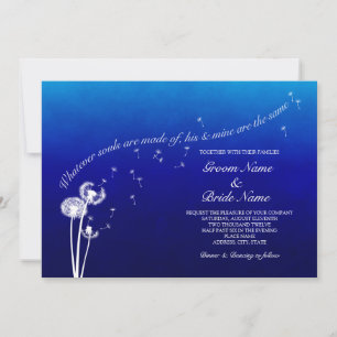 Dandelion Wedding Invitation Kaart
