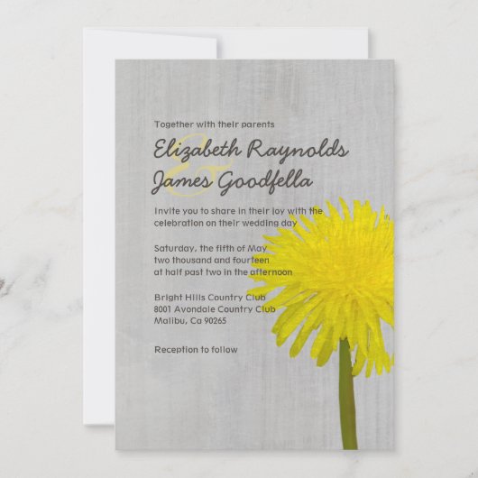  Dandelion Wedding Invitations Kaart (Voorkant)