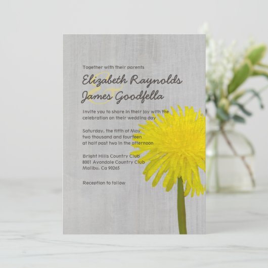  Dandelion Wedding Invitations Kaart (Staand voorkant)