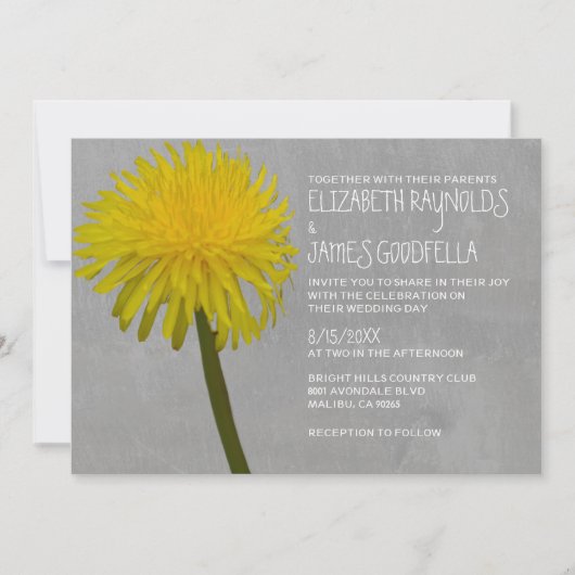 Dandelion Wedding Invitations Kaart (Voorkant)