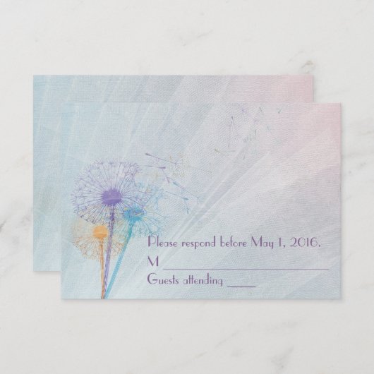 Dandelion Wedding RSVP (Voorkant / Achterkant)