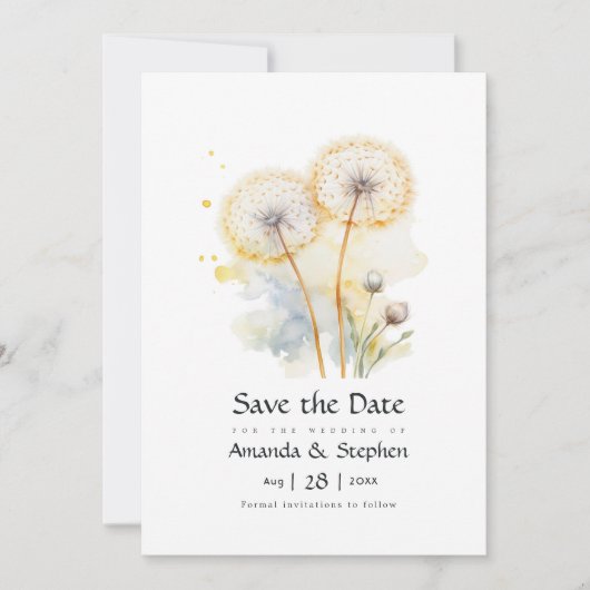 Dandelion Wedding Save The Date (Voorkant)