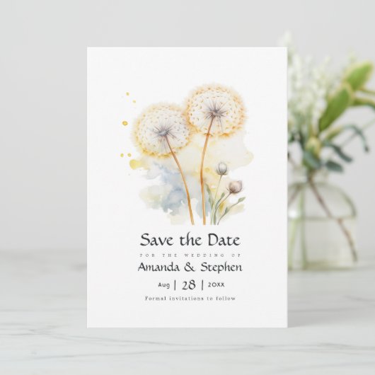 Dandelion Wedding Save The Date (Staand voorkant)