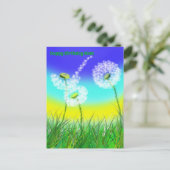 Dandelion Weed Clock, Mums Birthday, Briefkaart (Staand voorkant)