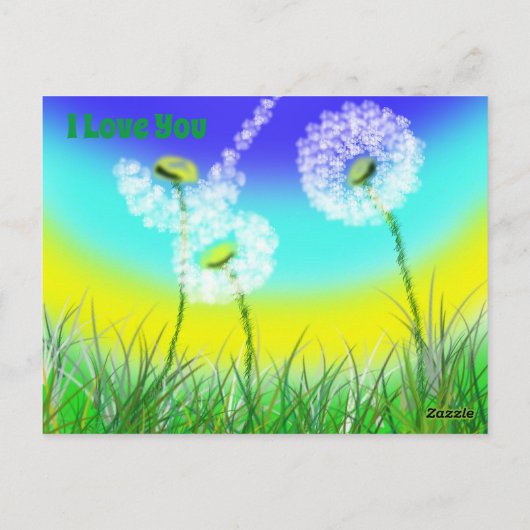 Dandelion Weed Clock, Mums Birthday, Briefkaart (Achterkant)