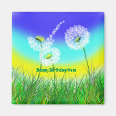Dandelion Weed Clock, Mums Birthday, Fridge Magnet (Voorkant)