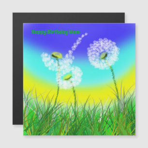 Dandelion Weed Clock, Mums Birthday, Magnetic Kaar