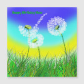 Dandelion Weed Clock, Mums Birthday, Magnetic Kaar (Voorkant)