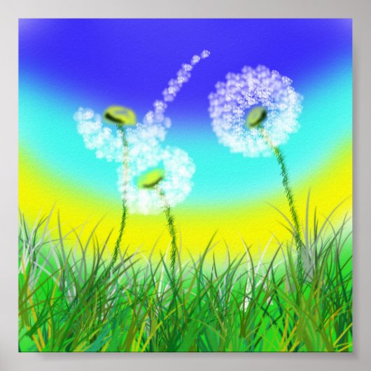 Dandelion Weed Clock, Poster (Voorkant)