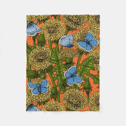 Dandelion-weide Fleece Deken (Voorkant)