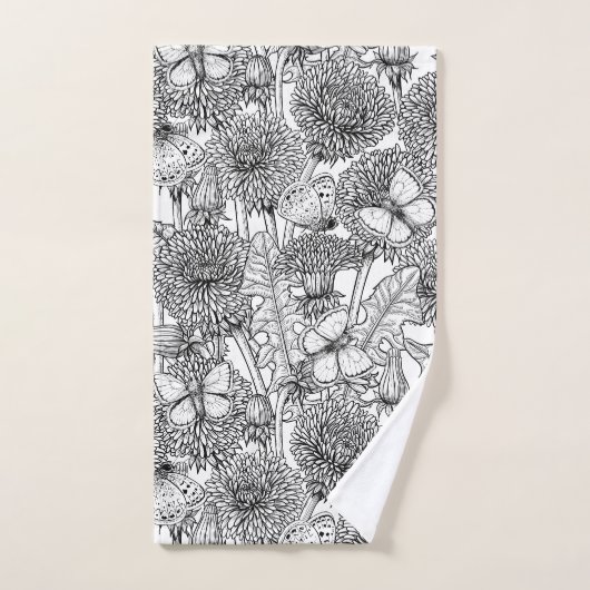 Dandelion-weide in zwart-wit bad handdoek (Handdoek)
