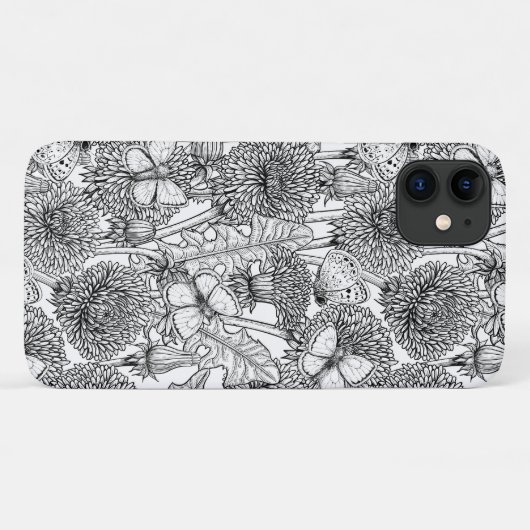 Dandelion-weide in zwart-wit Case-Mate iPhone case (Achterkant (horizontaal))
