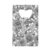 Dandelion-weide in zwart-wit creditkaart flessenopener (Voorkant)