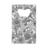 Dandelion-weide in zwart-wit creditkaart flessenopener (Achterkant)